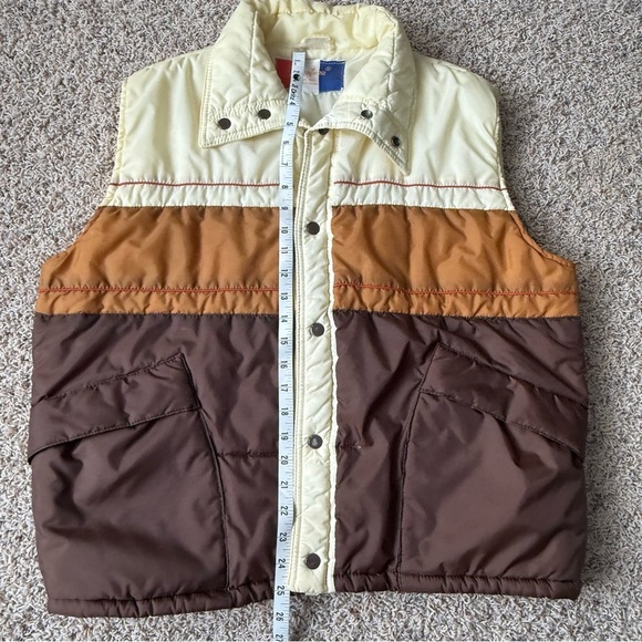 Vintage AVENTURA Grunge Brown Tan Cream Puffy Vest Earth Tones XL - Picture 13 of 13